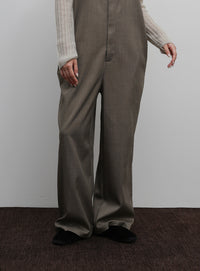 【Et】Nuanced wide-leg Salopette