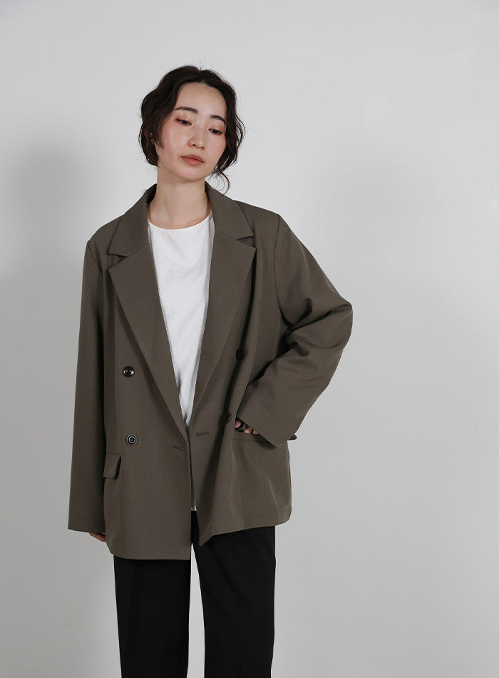ジャケット・アウター Double breasted blazer (-olive brown-) MR.OLIVE（ミスターオリーブ） ダブルジャケット（テーラード