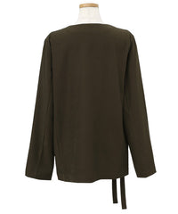 【Et】Collarless Wrap Jacket