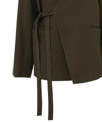 【Et】Collarless Wrap Jacket