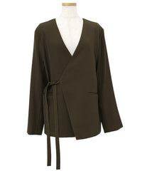 【Et】Collarless Wrap Jacket