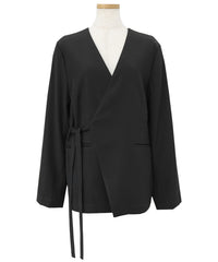 【Et】Collarless Wrap Jacket