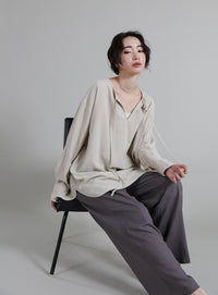【Et】Linen-blend Easy Pants