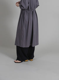 【Et】Two-Tuck Ribbon Straight Pants