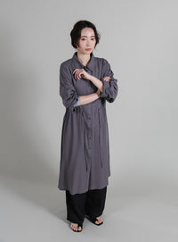 【Et】Two-Tuck Ribbon Straight Pants