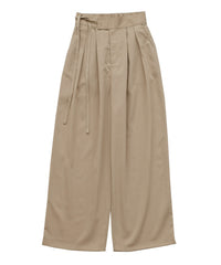【Et】Two-Tuck Ribbon Straight Pants