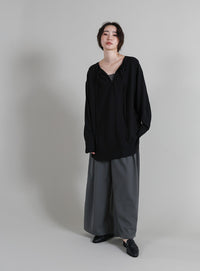 【Et】Tuck Wide Relaxed Pants
