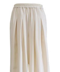 【Et】Twill Gathered Easy Wide Pants