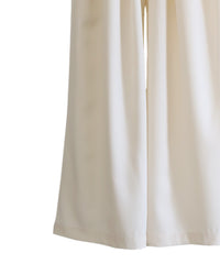 【Et】Twill Gathered Easy Wide Pants