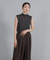 【Et】Twill Gathered Easy Wide Pants