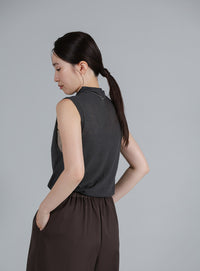 【Et】Twill Gathered Easy Wide Pants