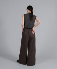 【Et】Twill Gathered Easy Wide Pants