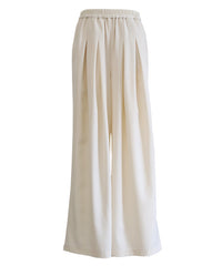 【Et】Twill Gathered Easy Wide Pants