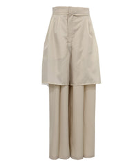 【Et】Two-Tuck Wide Strech Pants