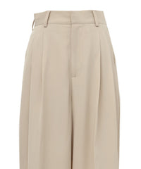 【Et】Two-Tuck Wide Strech Pants