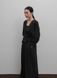 【Et】Two-Tuck Wide Strech Pants
