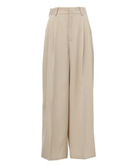 【Et】Two-Tuck Wide Strech Pants