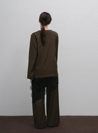 【Et】Twill Easy Straight Pants