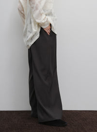 【Et】Twill Easy Straight Pants