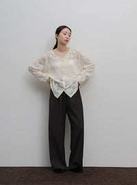 【Et】Twill Easy Straight Pants