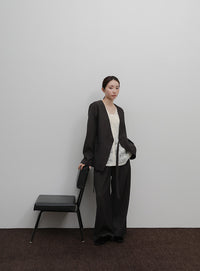 【Et】Twill Easy Straight Pants