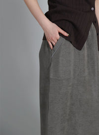 【Et】Front Pocket I-Line Skirt