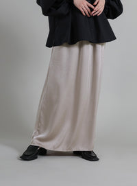 【Et】Satin Washer Narrow Skirt
