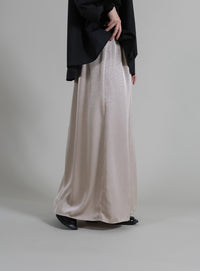 【Et】Satin Washer Narrow Skirt
