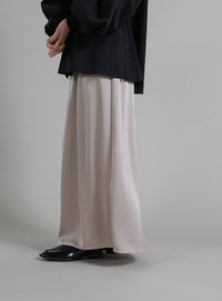 【Et】Satin Washer Narrow Skirt