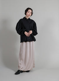 【Et】Satin Washer Narrow Skirt
