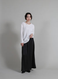 【Et】Satin Washer Narrow Skirt
