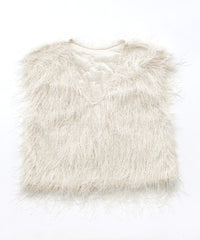 【Et】2WAY feather Short Vest