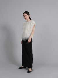 【Et】2WAY feather Short Vest