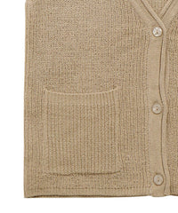 【Et】Linen-touch V-neck vest