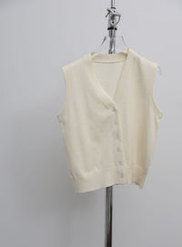【Et】Knit wrap vest