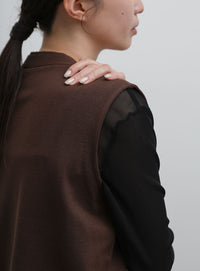 【Et】Knit wrap vest