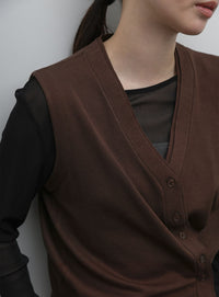 【Et】Knit wrap vest