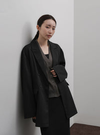 【Et】Knit wrap vest