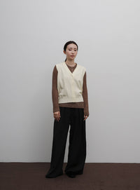 【Et】Knit wrap vest