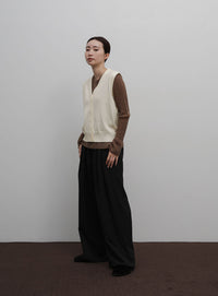 【Et】Knit wrap vest