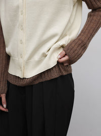 【Et】Knit wrap vest