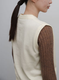 【Et】Knit wrap vest