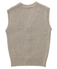 【Et】Linen-like Boucle Vest