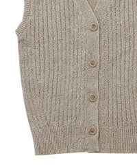 【Et】Linen-like Boucle Vest