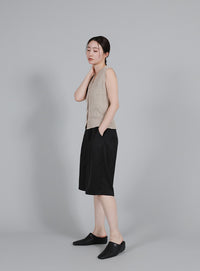 【Et】Linen-like Boucle Vest