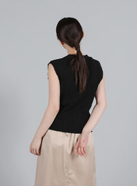 【Et】Linen-like Boucle Vest