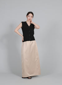 【Et】Linen-like Boucle Vest