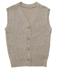 【Et】Linen-like Boucle Vest