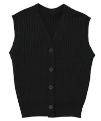 【Et】Linen-like Boucle Vest