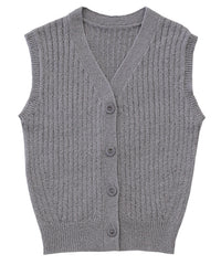 【Et】Linen-like Boucle Vest